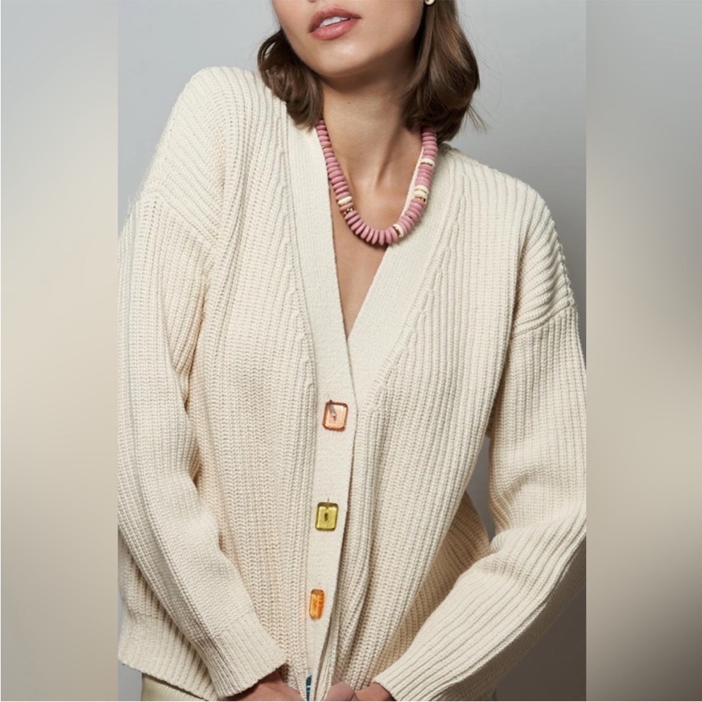 Lizzie Fortunato x Demylee Sweet Like Candy Cardigan in Ivory Sz S